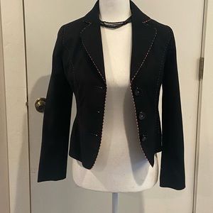 Awesome Black coat with red trim and cherry lining